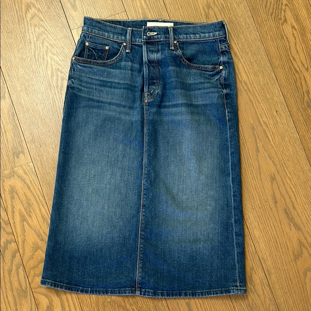 MOTHER Denim Blue Midi Skirt